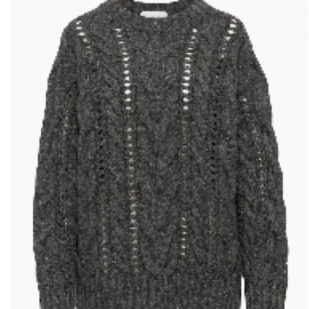 Wilfred Bronco Charcoal Cable Knit Crewneck Sweater Aritzia